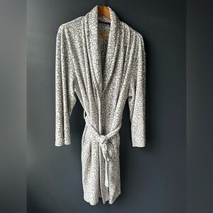 🩶 NOIRE BY JASMINE ROSE women’s Robe large XL gray white animal print